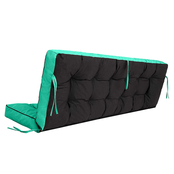 Outdoor Swing Cushions 55 Inch,Waterproof 4in  Thick Porch Swing Cushion Replacement With Backrest And Ties,Comfortable 2-3 Seat Pation Swing Pad For Backyard,Garden,Lawn,Outdoor Furniture Blue — foto 2