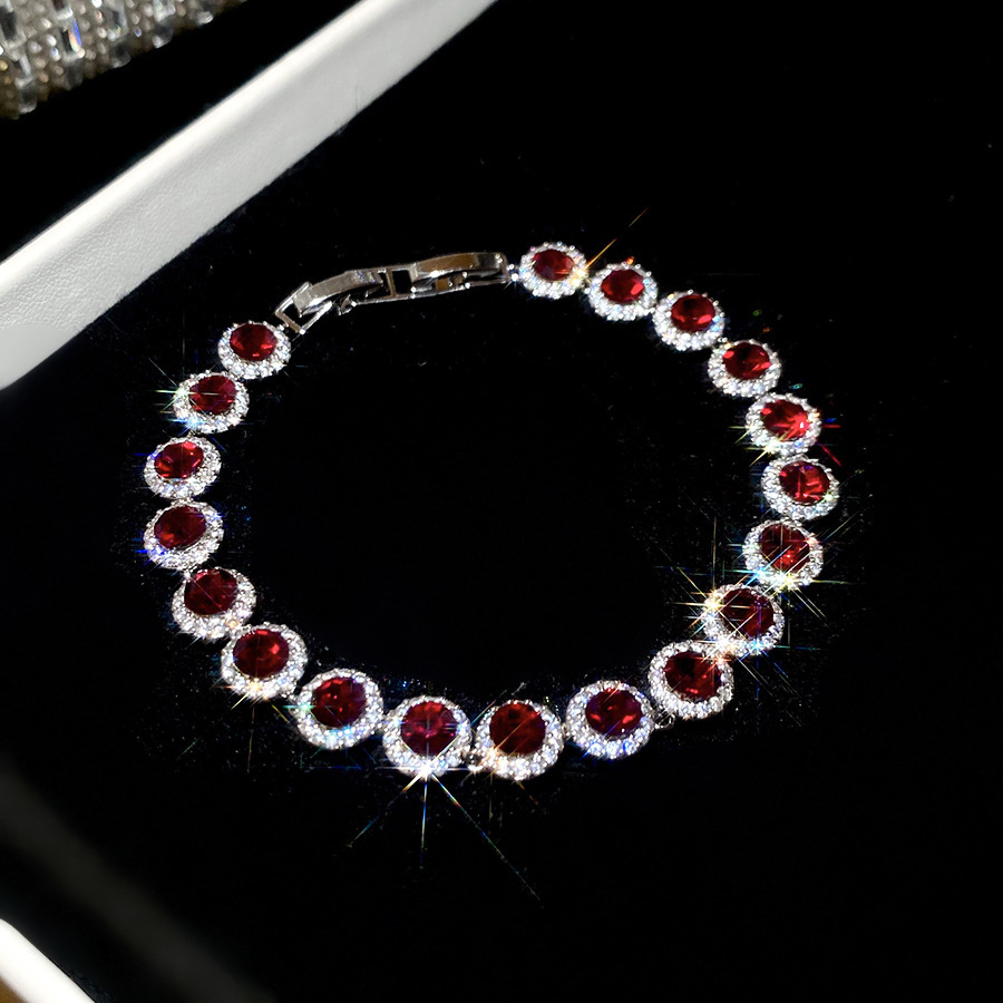 Korean Fashion Ins Diamond-shaped Zircon Bangle Dainty Bracelet Chic Versatile Wrist Accessory