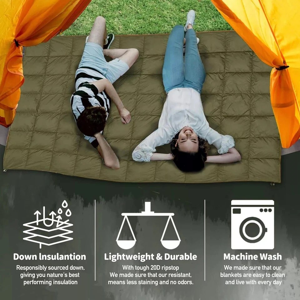 Down Camping Blanket Camping Hiking Puffy Down Blanket Packable Lightweight Down,Note The Blue Area In The Main Image For The Product Specifications.