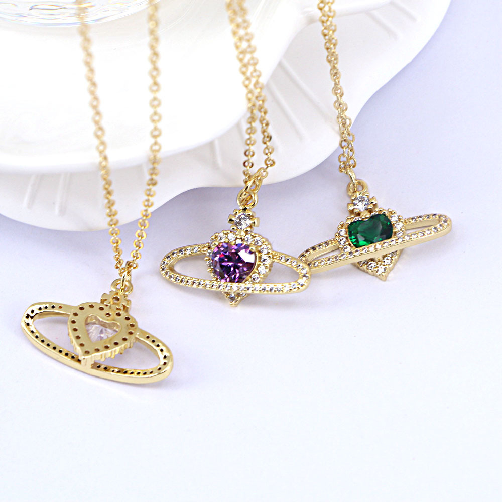 Ladies Fashion Personality Zircon Love Necklace Women