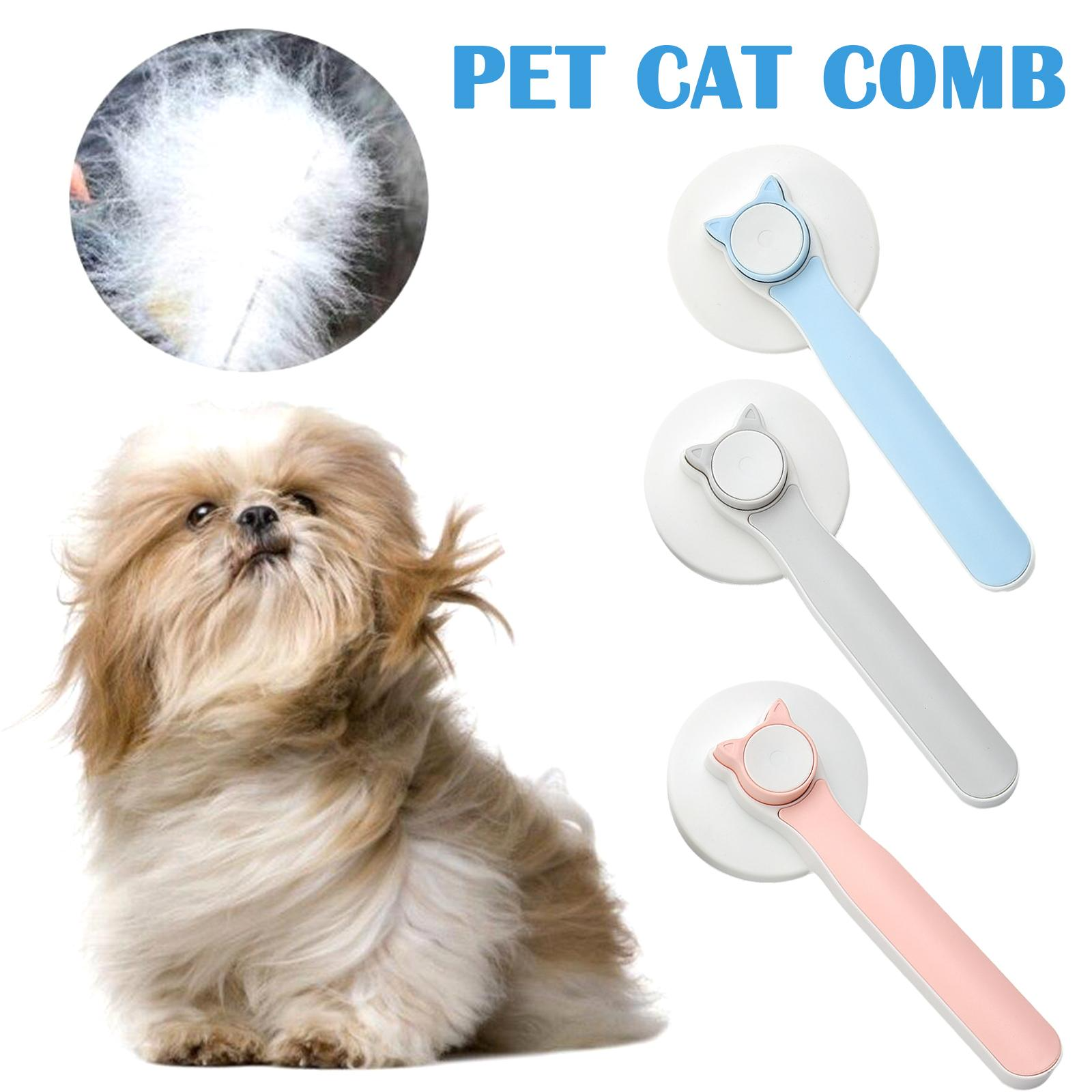 Cat grooming brush for dogs and cats, self-cleaning slicker brushes with stainless steel needle comb for pet hair removal. Self-cleaning feature for convenient grooming. Can be used as a hair remover scraper and pet grooming tool.