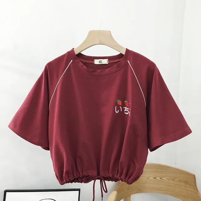 New Short sleeved T shirts For Women's Summer Red - Shop at LoveMi
