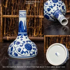 Jingdezhen Ceramic Small Vase Hydroponic Antique Shelf Ornament Hand-painted Blue And White Porcelain Bottle Souvenirs - Style8 - View 1
