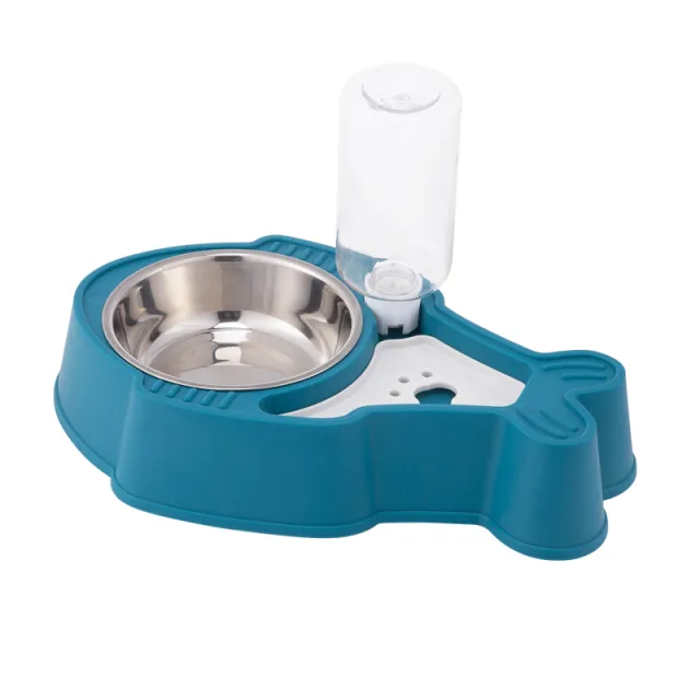 Pet 2 in 1 Moisture proof Beard Automatic Drinking Bowl Blue - Shop at LoveMi
