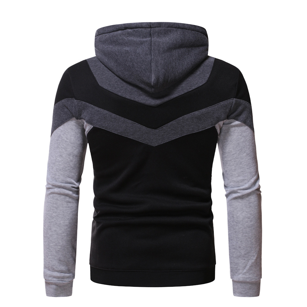 Title 3, Heren effen kleur casual kleurblok pullover hoo...