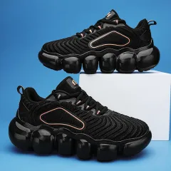 Jelly-Soled Platform Rainbow Casual Sneakers - Black - View 1