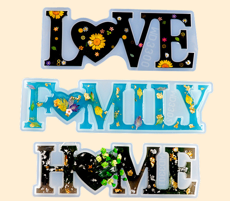 Letter mold Epoxy mold diy Jewelry Abrasive English mirror love English word Silicone mold