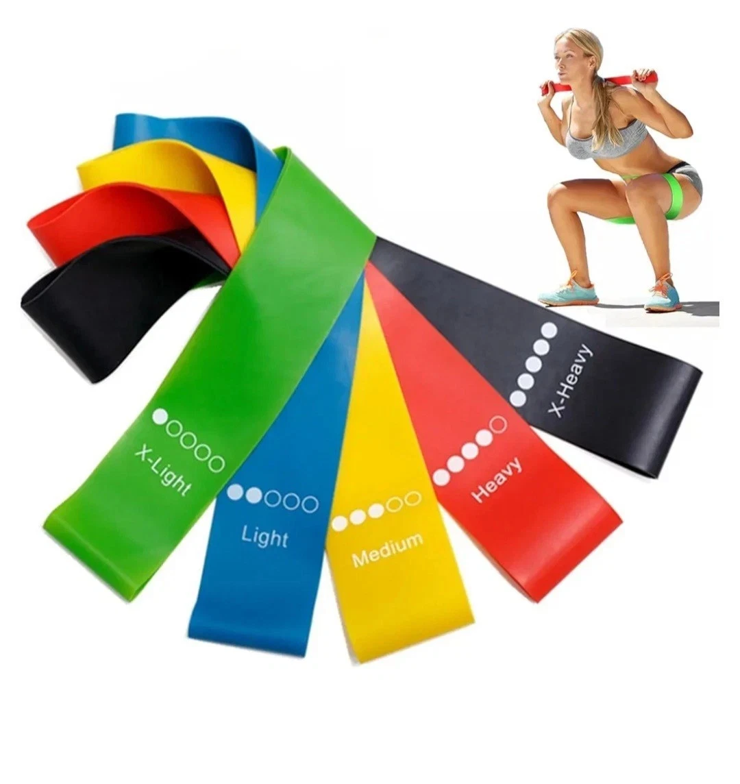 Resistance Bands Loop Set Of 5 Exercise Strength Workout Fitness Yoga Booty Band Training 2