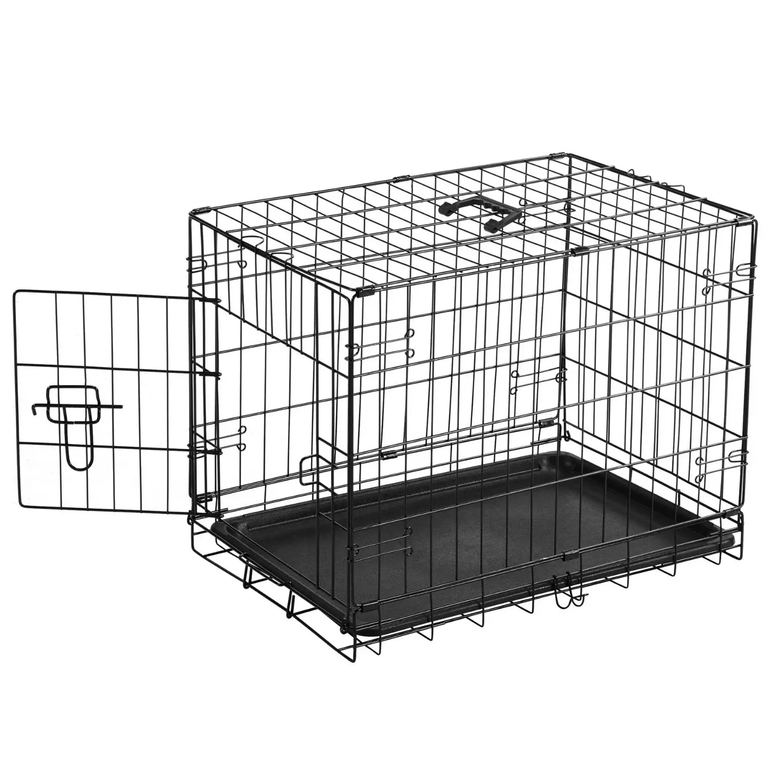 Single Door Dog Cage - Durable Metal