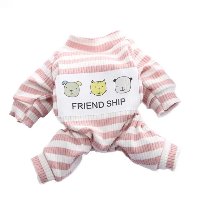 Pet Soft And Comfortable Home Clothes Small Dog Pajamas Base Coat Three Pink Dogs - Shop at LoveMi