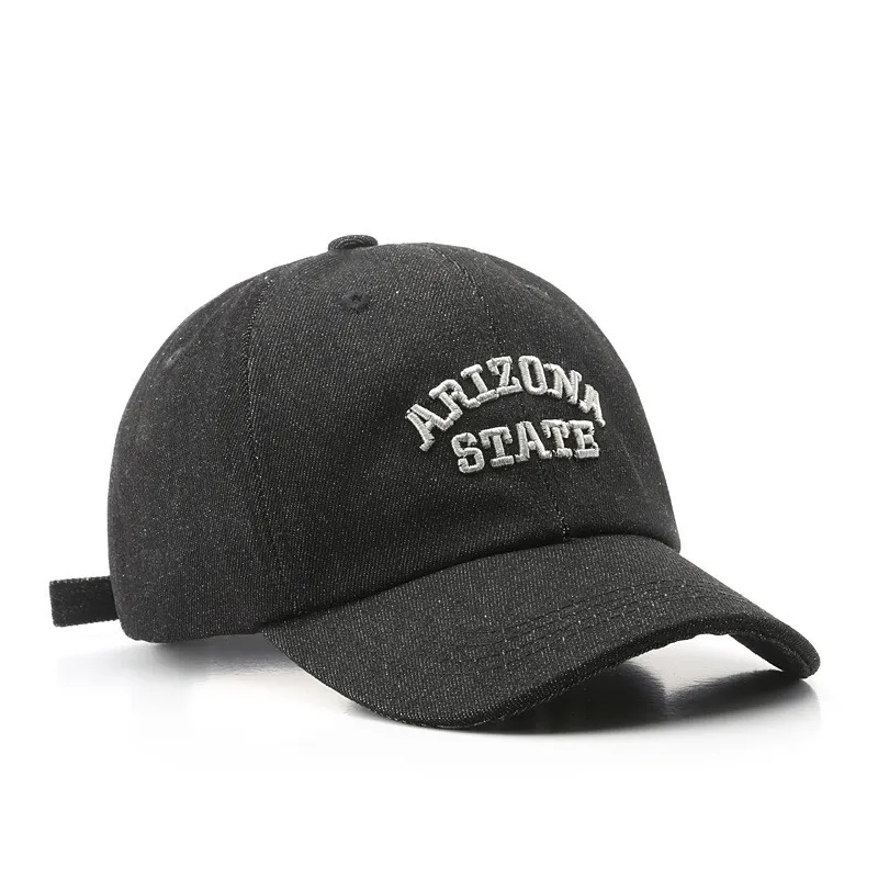Wash The Old Letter Cowboy European And American Fashion - Black