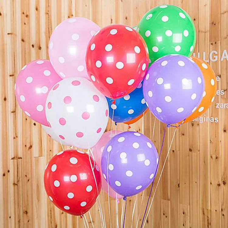 Ladybug Black Red White Spot Latex Balloons Wave Point Globos Minnie Birthday Wedding Polka Dot Ballons Party Decor - Yellow