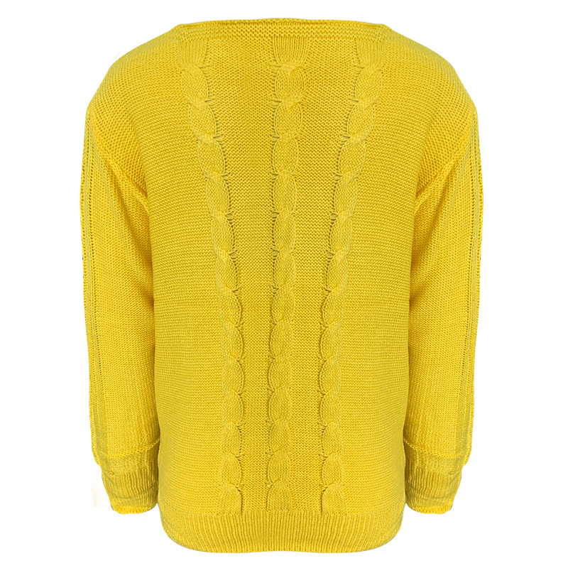 Title 1, Fluorescent Round Neck Twist Twist Casual Knitt...