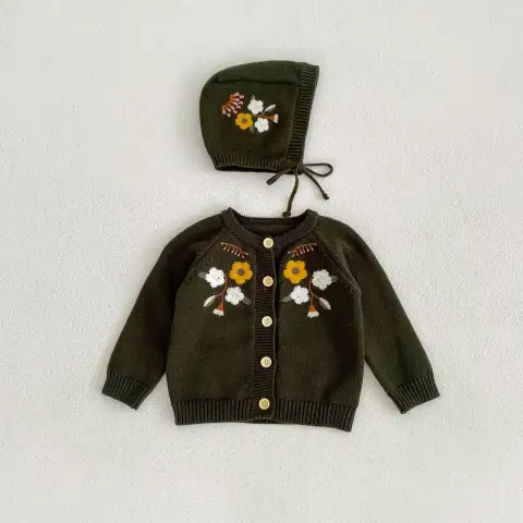 Babies and Children's Embroidered Knitting Coat