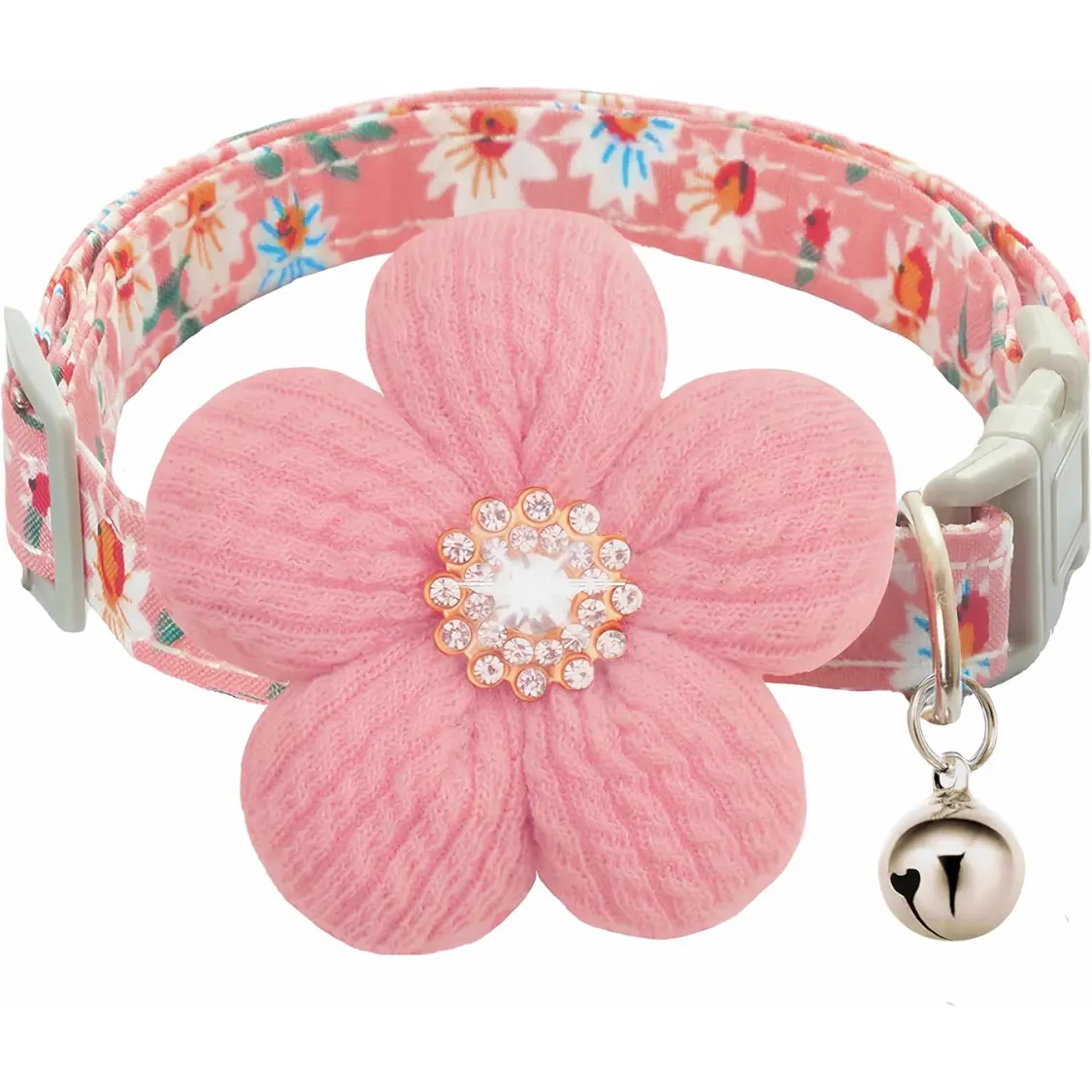 Small Dog Collar With Flower, Spring
