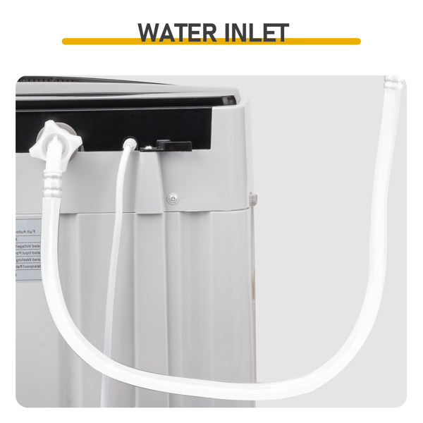 Full-Automatic Washing Machine Top Load Portable Compact Laundry Washer Spin With Drain Pump,10 Programs 8 Water Level Selections With LED Display 17.8 Lbs Capacity, Black image 4