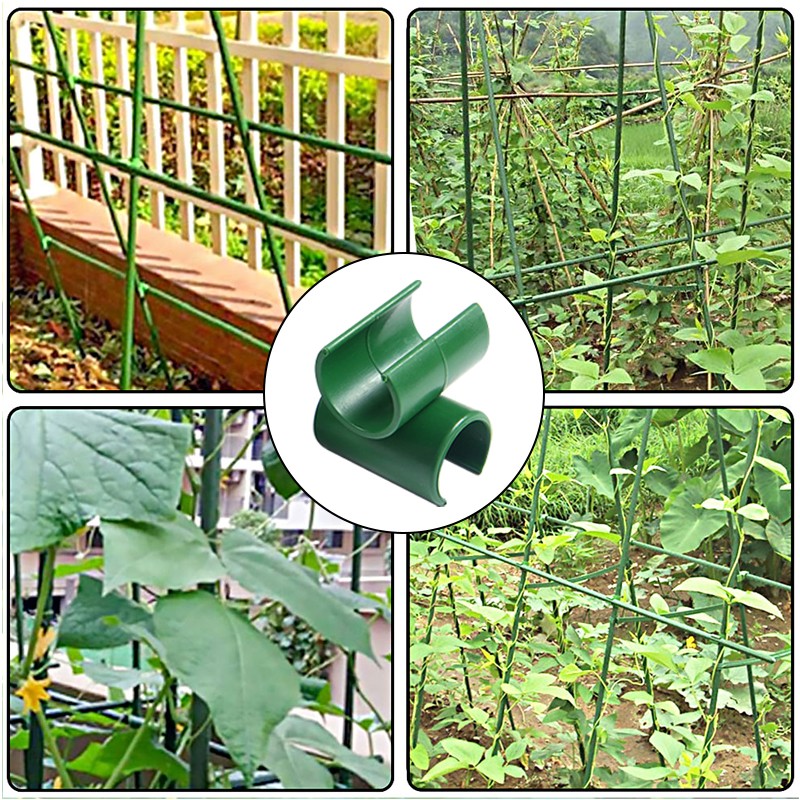 1o0Pcs Garden Bamboo Cane Flexi Balls Fruit Cage Netting Connectors Fixing Clips — foto 8