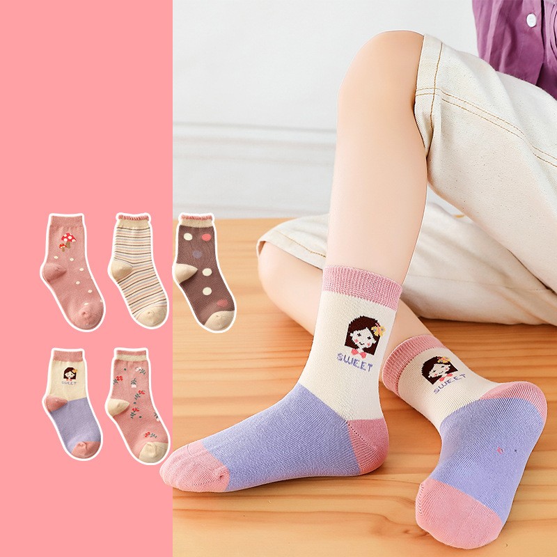 Children's Socks Combed Cotton Students Boneless Middle Tube