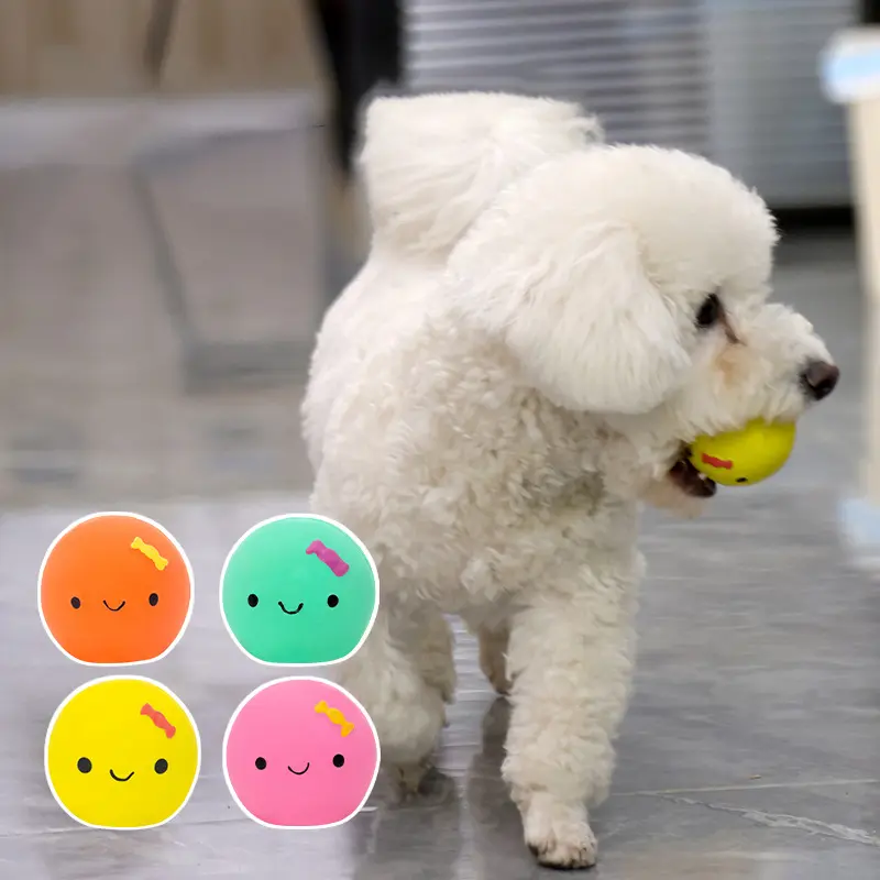 Pet Toy Made Of Latex, Cute Four-color Egg-shaped Toy With Sound, Suitable For Small And Medium-sized Dogs. Pet Supplies