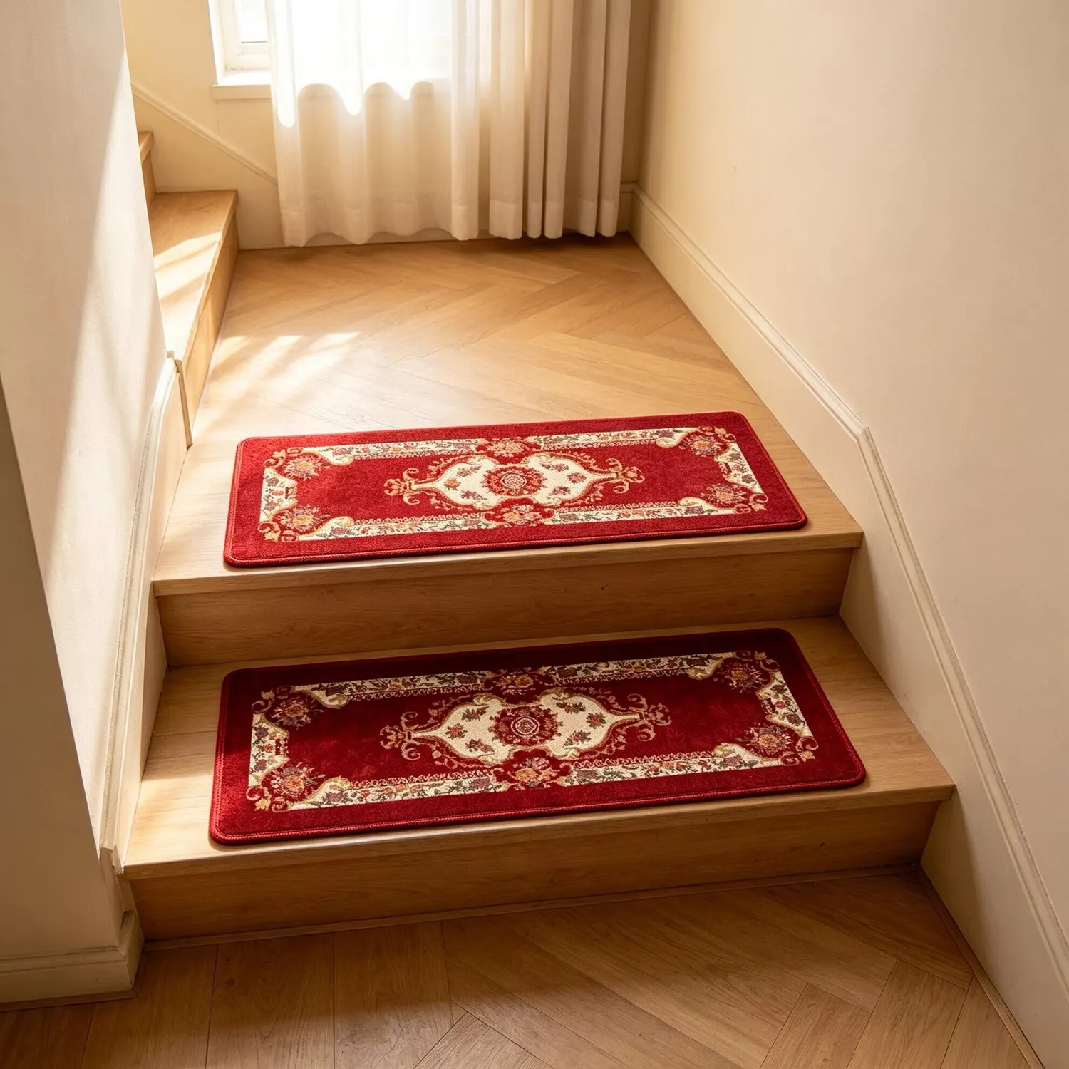 European Style Vintage Floral Pattern Stair Tread