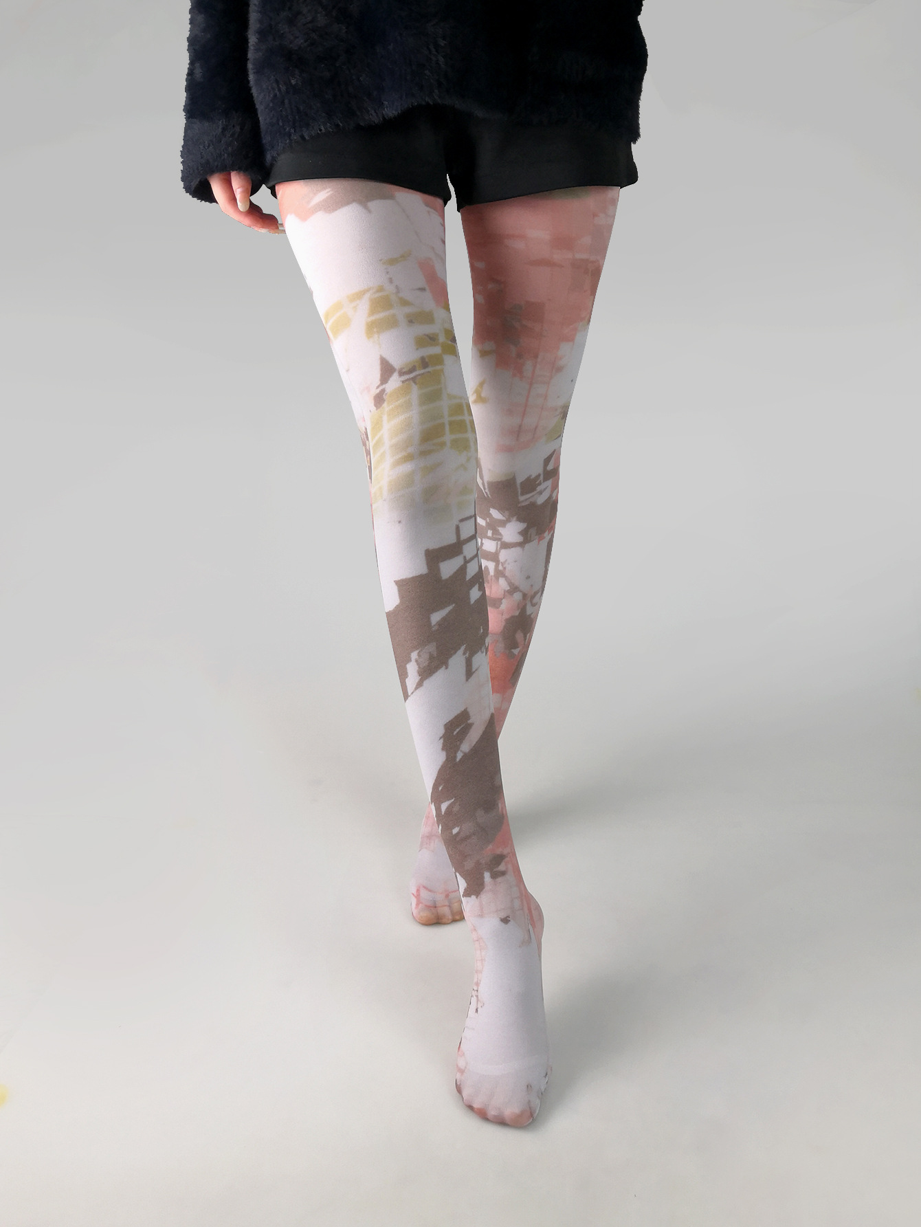 Title 7, Thin Printed Pantyhose Abstract Retro Stockings