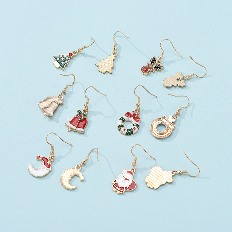 Exaggerated Retro Mosaic Creativity Simple Metal Earrings