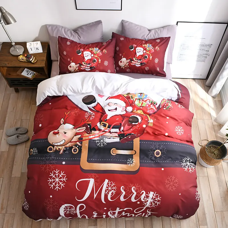 Happy Santa Claus Gift 3D Digital Bed Set