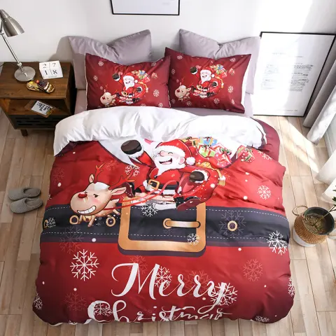 Happy Santa Claus Gift 3D Digital Bed Set