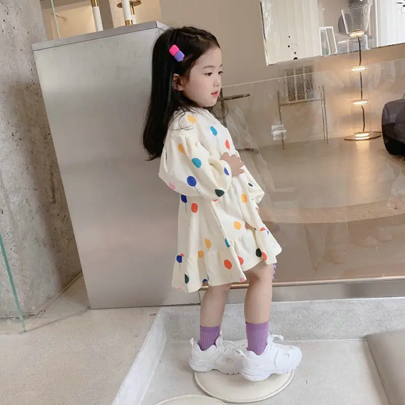 Children's Balloon Love Long-sleeved Dress