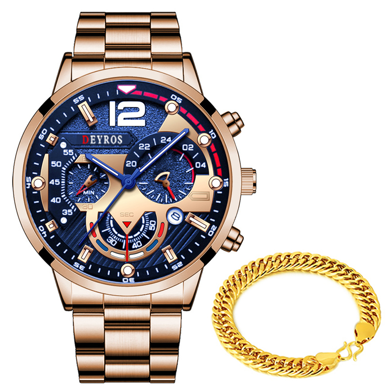 Six-hand Steel Band Quartz Watch Sports Men