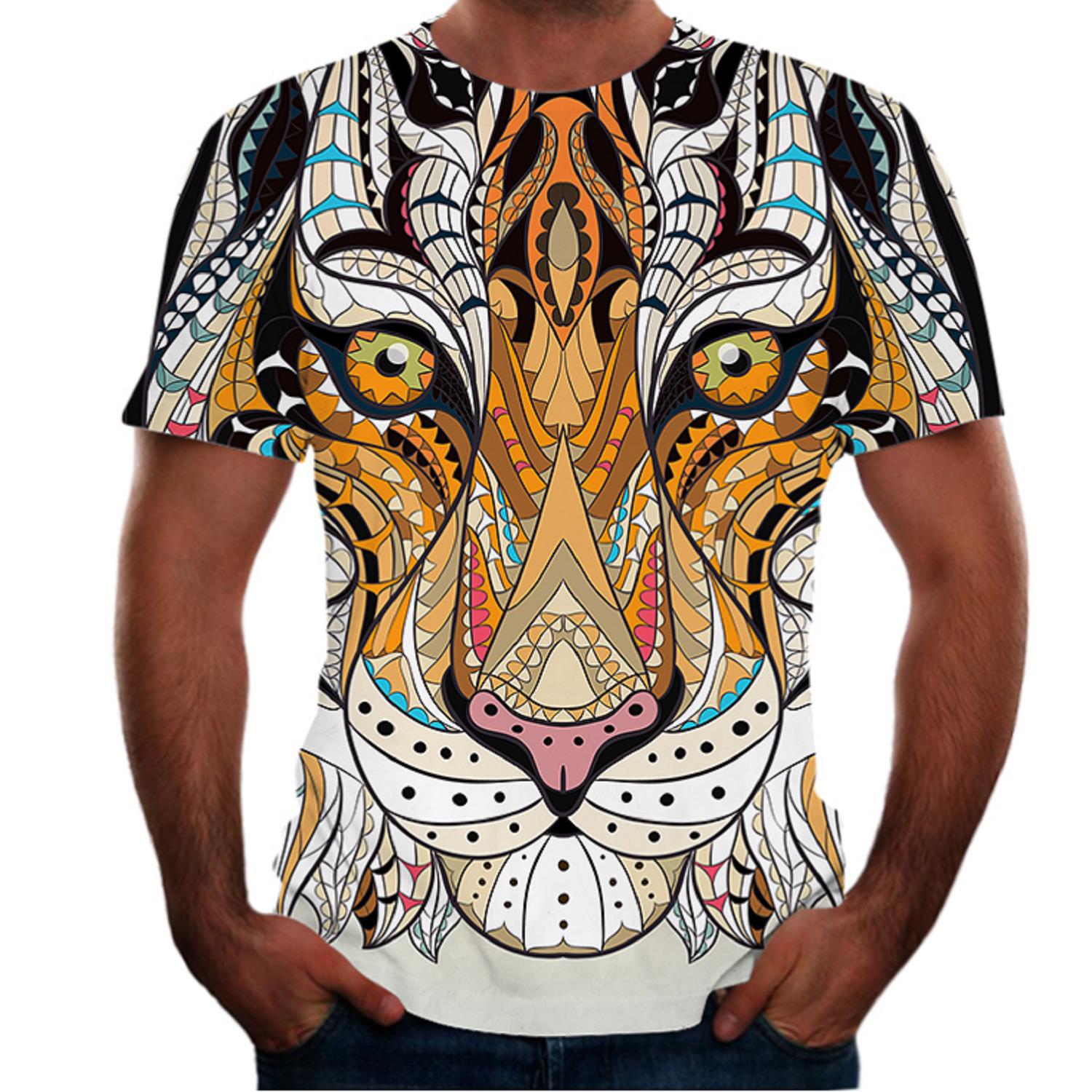 Title 4, Animal Print 3D T-Shirt für Herren Kurzarm Shir...