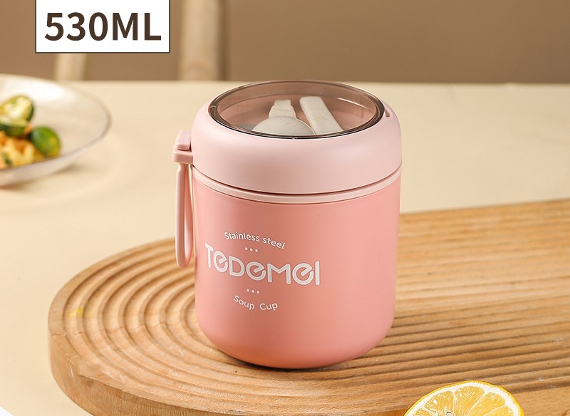 304 Breakfast With Cover Spoon Portable Soup Jar Cups - Image 10