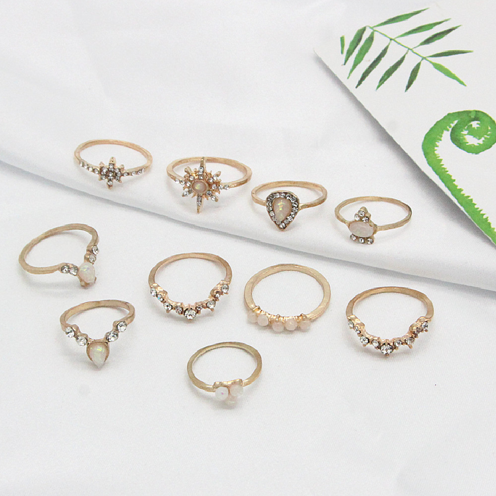 Crown Star Combination Joint Ring 10-Piece Set