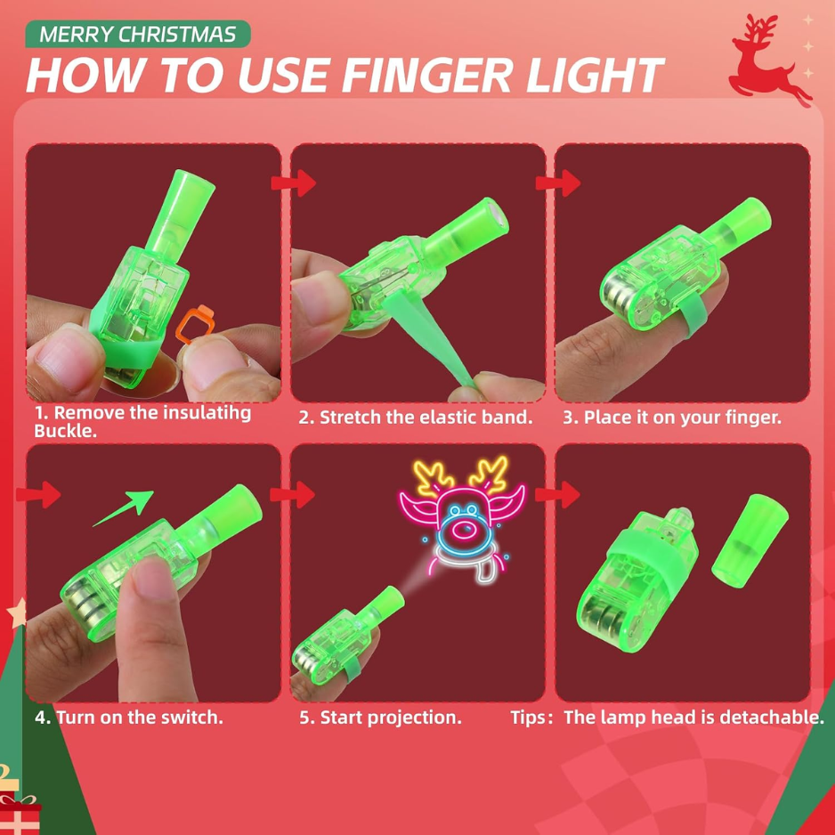 36Pcs Christmas Finger Lights Toys, Kids Party Favors & Stocking Stuffers 2