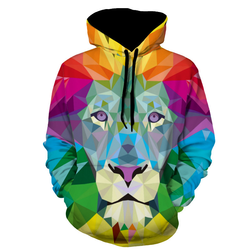 Fashion Digital Print Pullover Sweater Jacket