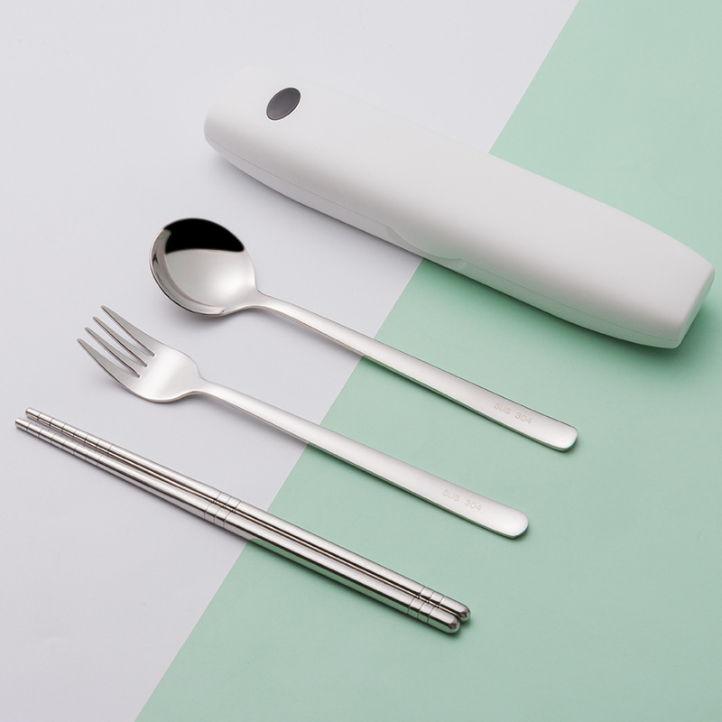 Disinfection Portable Tableware Stainless Steel Three-piece UV Disinfection Box