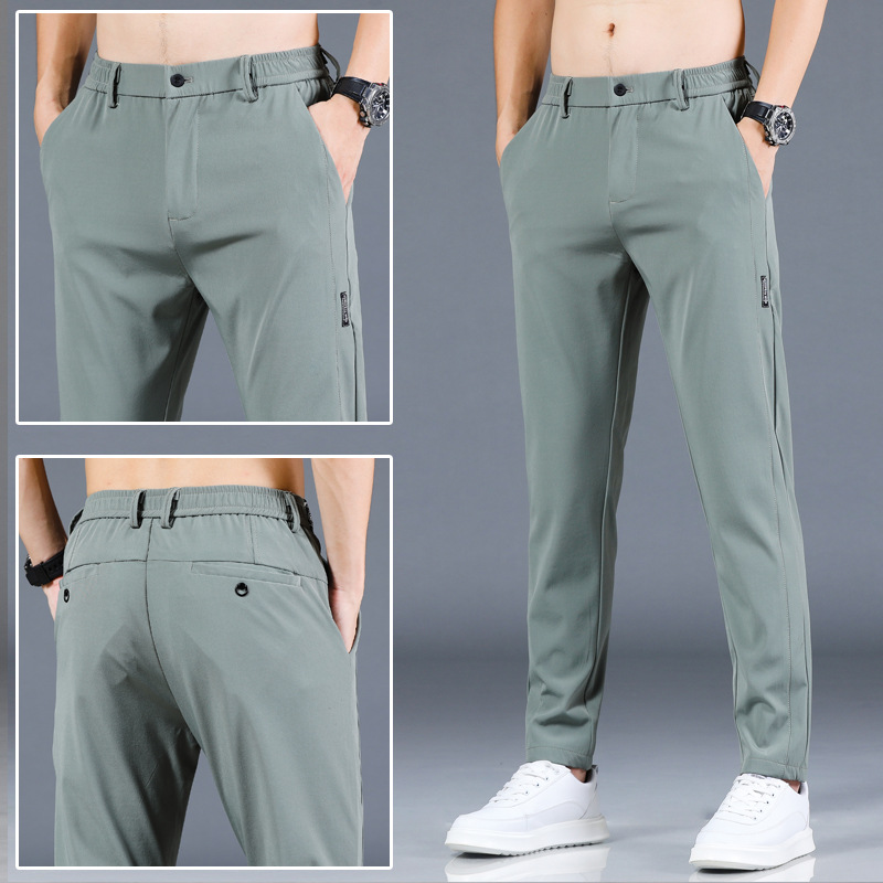 Men's Casual Pants Ice Silk Men's Pants Straight Trousers Men's Trousers Men's Fashion Casual