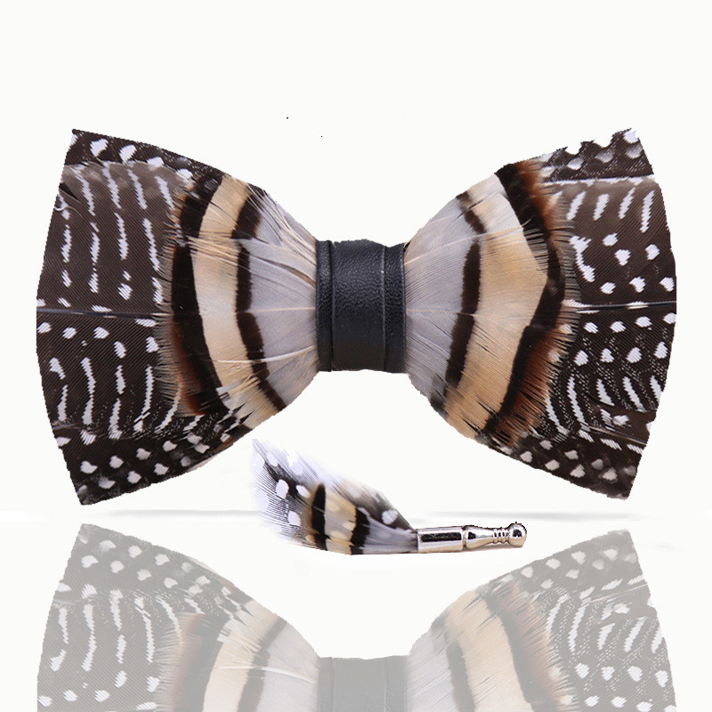 Title 7, Weijian 258 Black And White Dots Khaki Feather ...