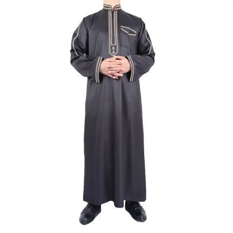 Polyester Cotton Embroidered Robe Style Islamic Arabian