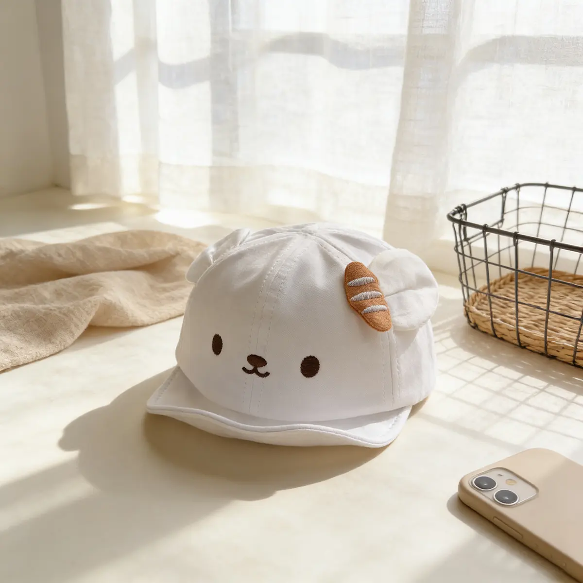 Children's Single-color Cartoon Embroidered Animal-shaped Adjustable Cute
