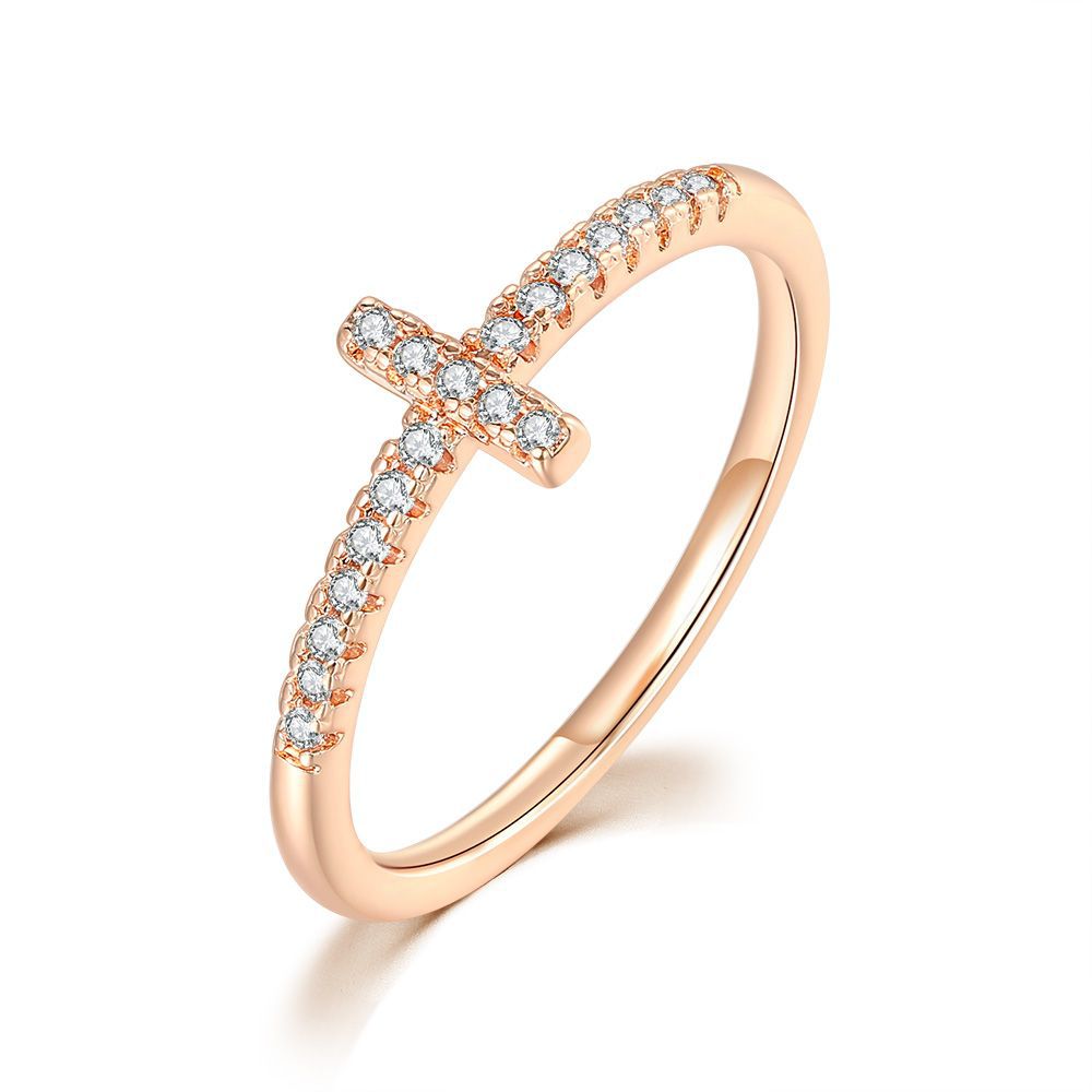 Cross Micro Set Zircon Ring