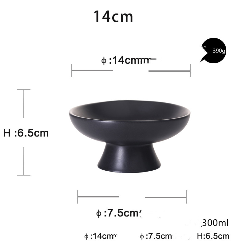 Black high saucer 14cm