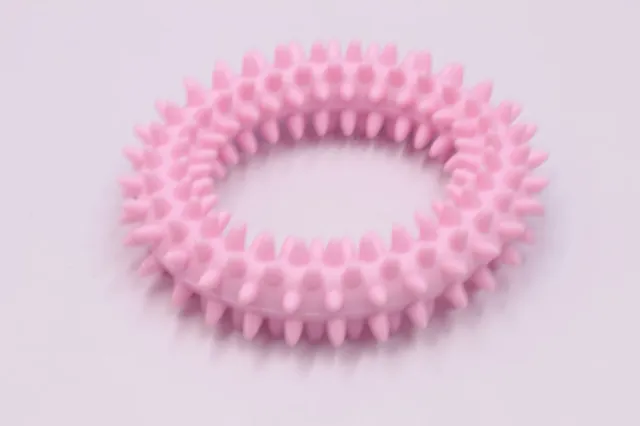 Dog Chew Toy TPR Spiky Circle Ring Dog Bite Training Chew Molar Toy Cleaning Tooth Pet Supply Pink - Shop at LoveMi