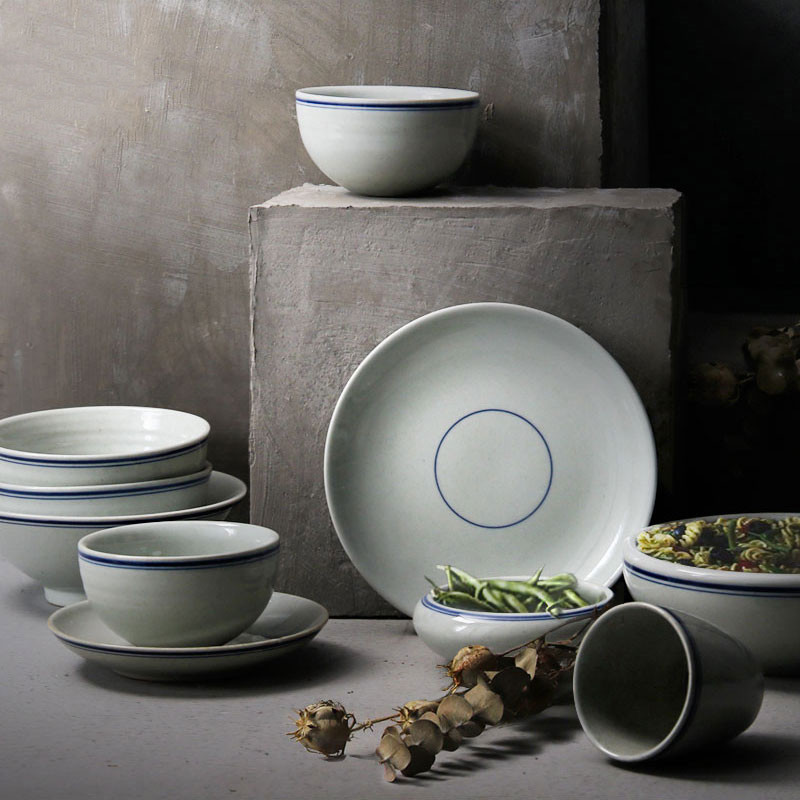 Title 5, Chinese Style Tableware Set Retro Ceramic Old-f...