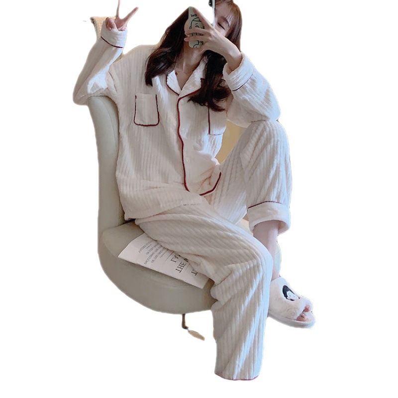 Women's Thickened Flannel Home Service Suit