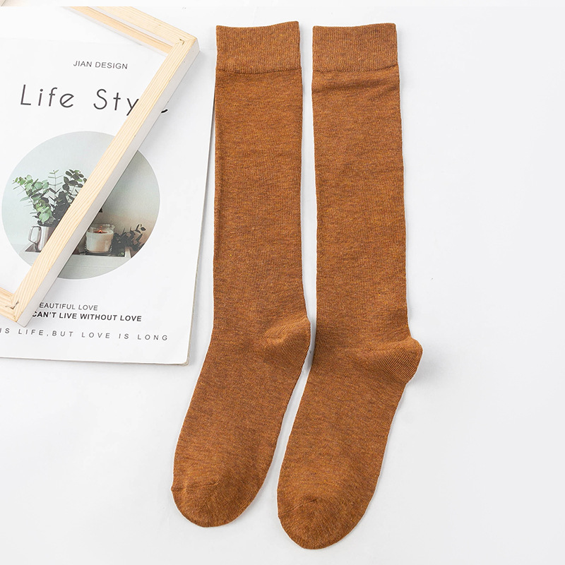 Calf socks brown.