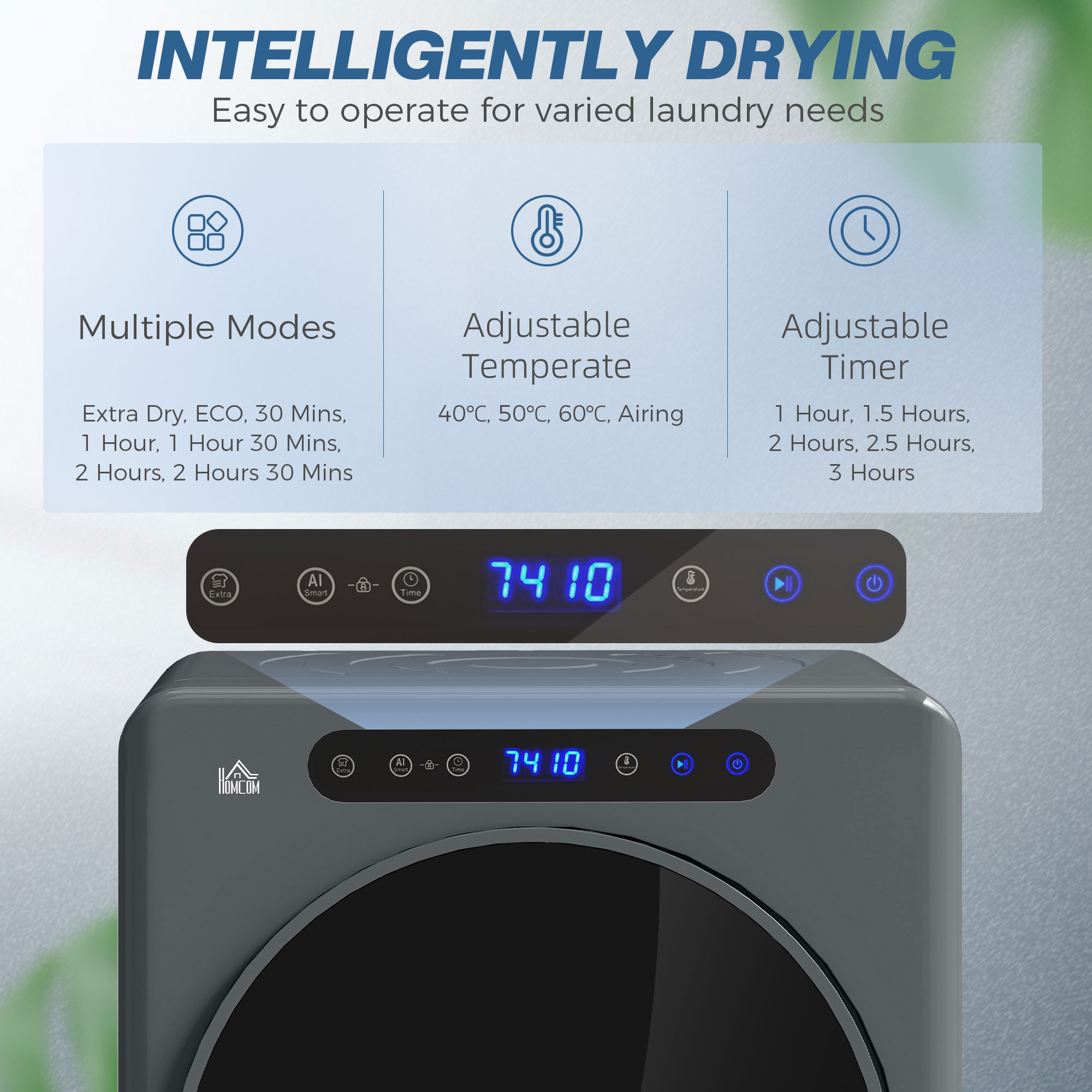 5kg Compact 40-60 Inch Drum Dryer - Grey — image 3