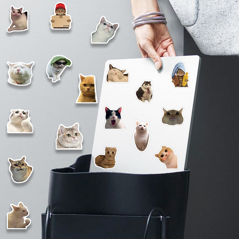 Title 1, Non-repeated Cute Cat Waterproof Stickers