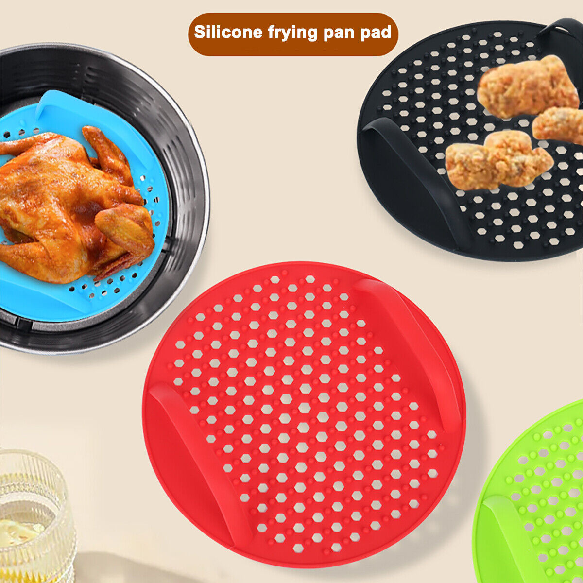 Reusable Air Fryer Silicone Pot Basket Liner Mat Tray Non-Stick For Oven Baking — image 10