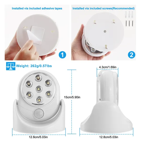 Wireless LED Spotlight 90 Degree Motion Sensor Night Lamp - Image 3